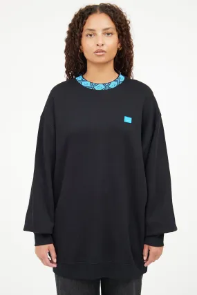 Black & Blue Face Crewneck Top