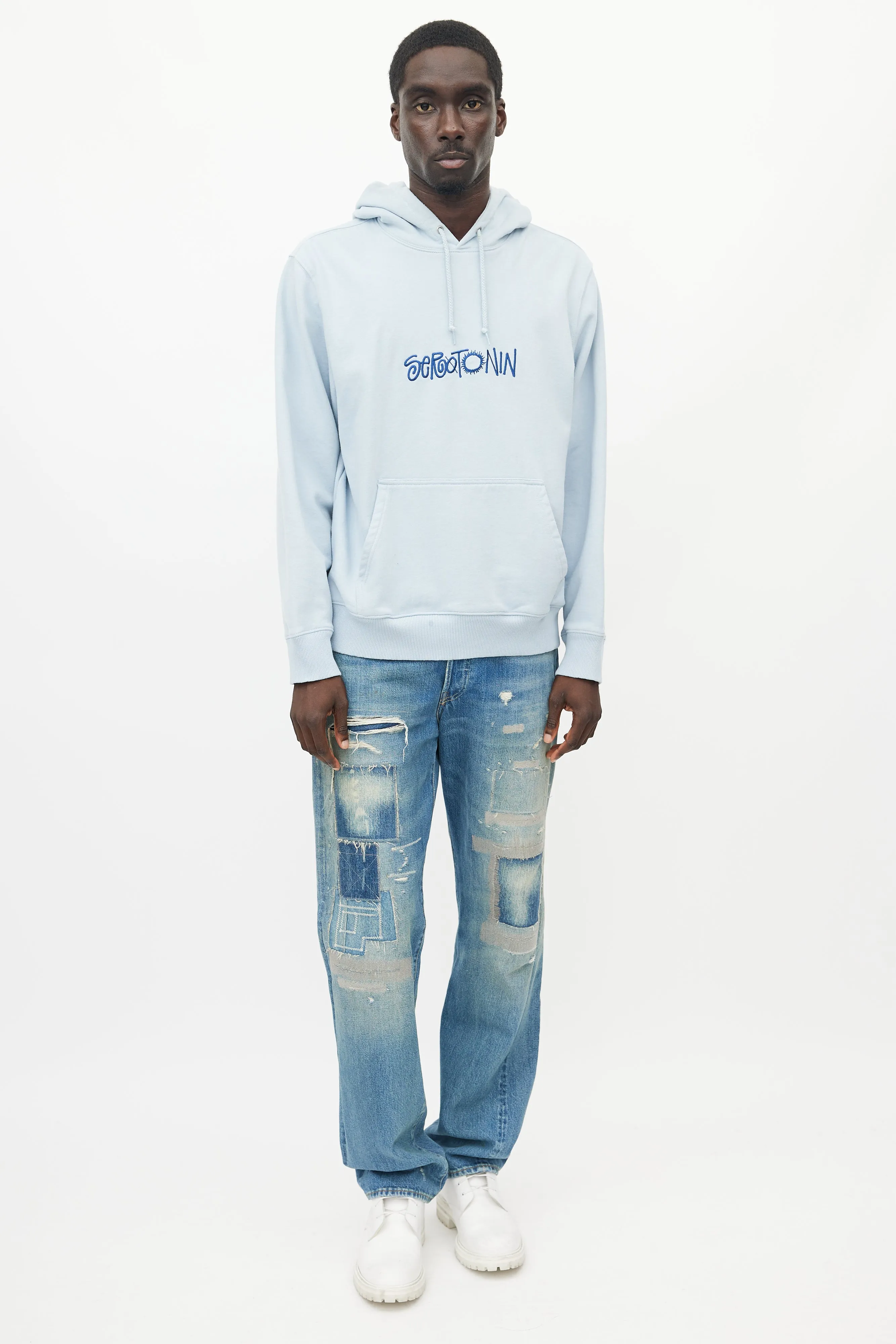 Blue Seratonin Embroidered Hoodie