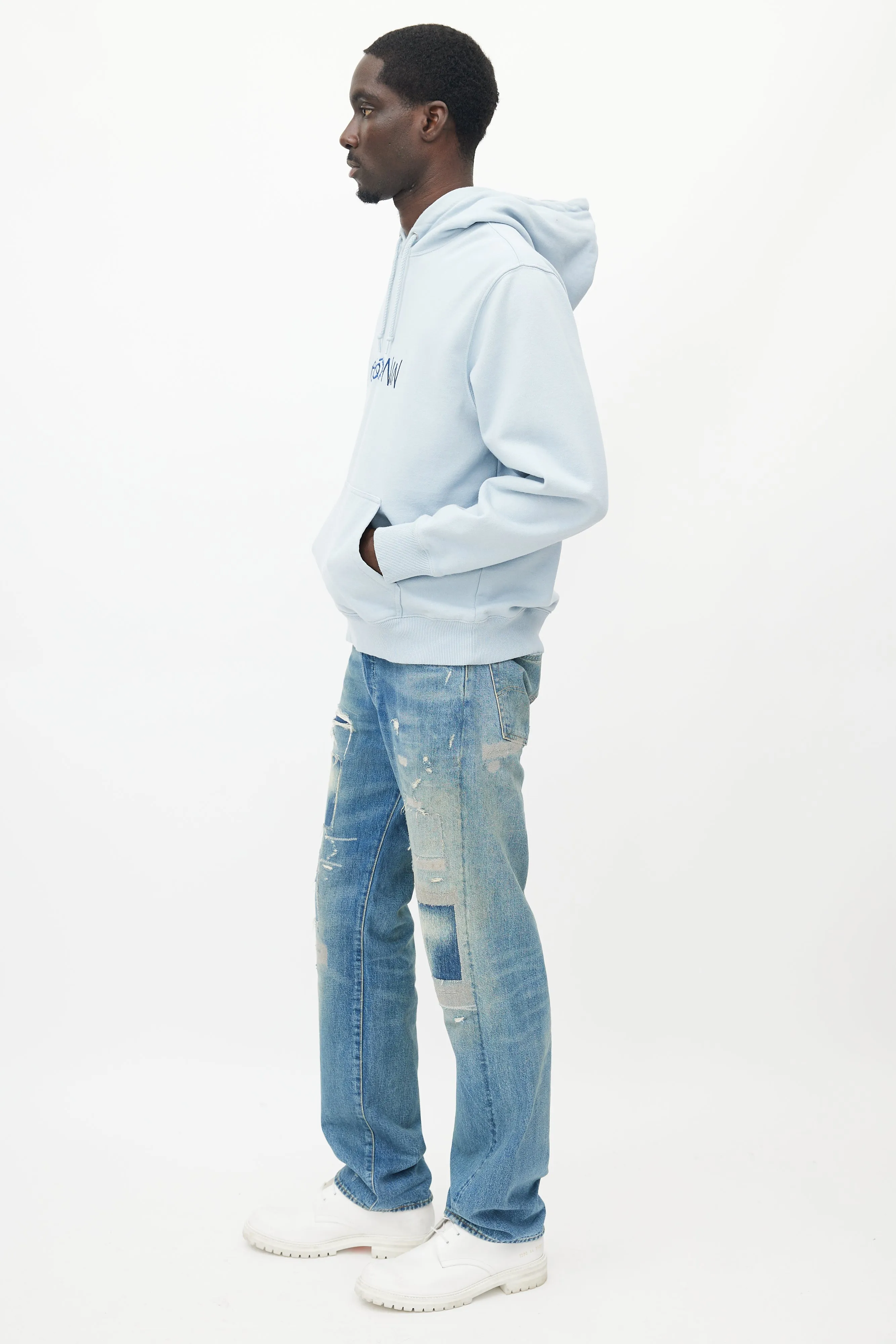 Blue Seratonin Embroidered Hoodie
