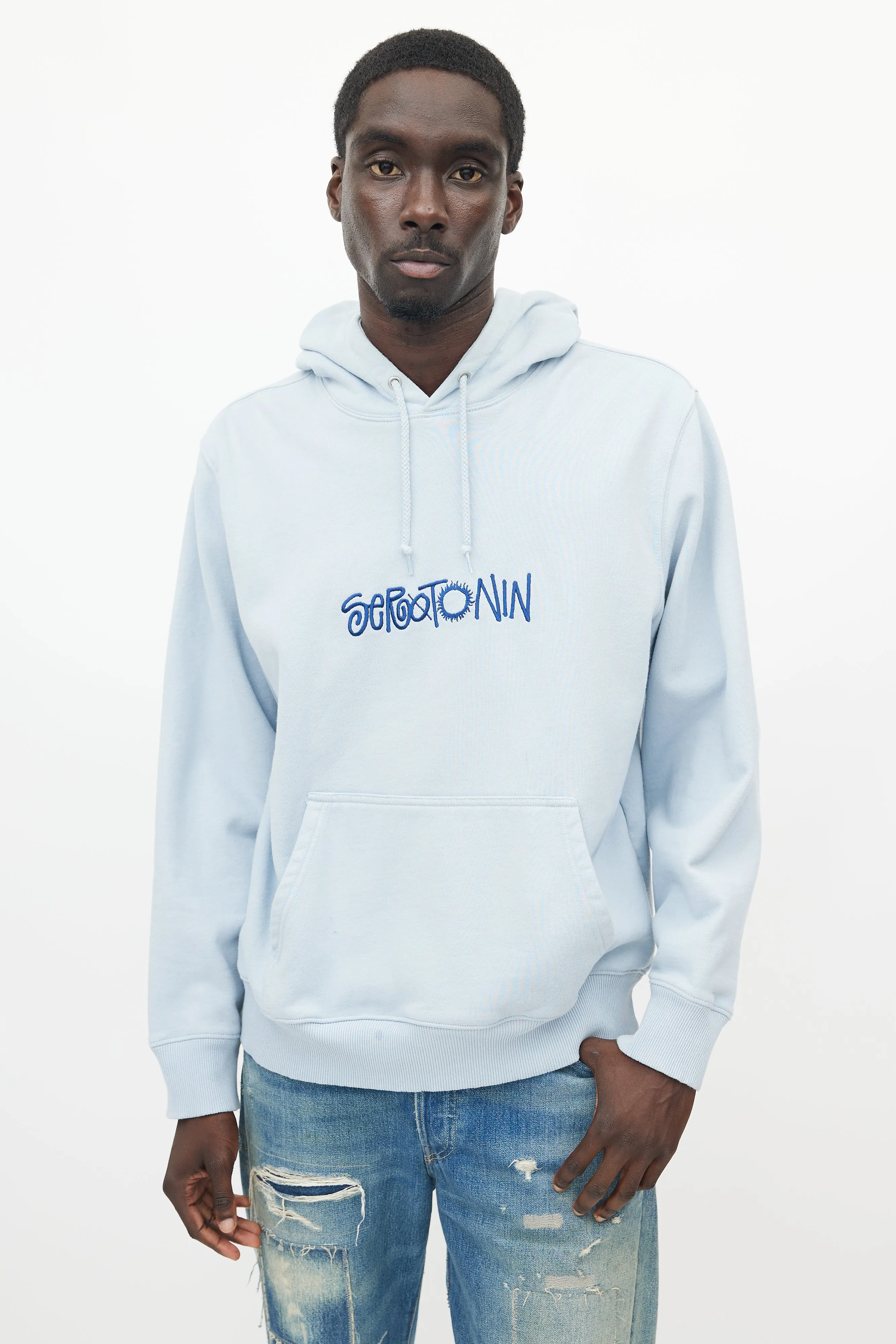Blue Seratonin Embroidered Hoodie