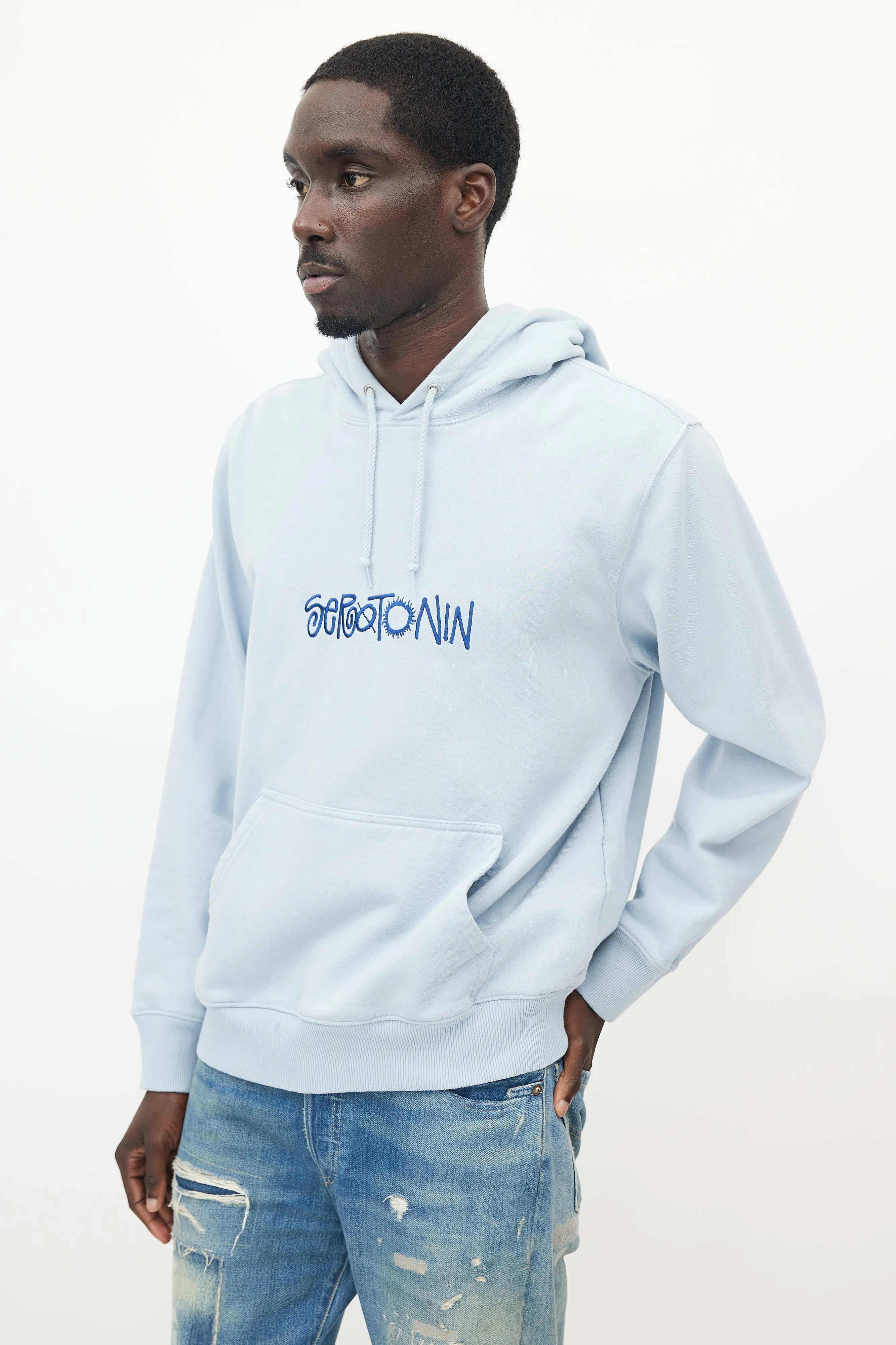 Blue Seratonin Embroidered Hoodie