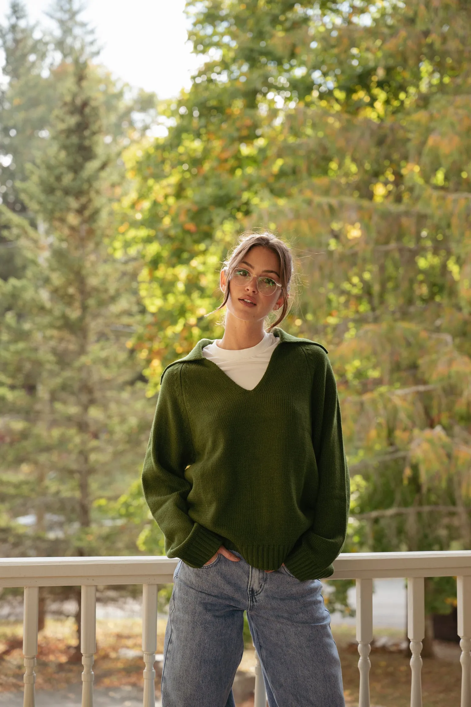 Collar V Neck Sweater