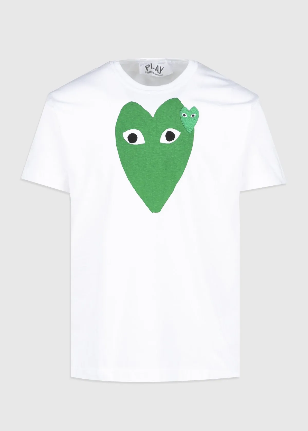 COMME DES GARÇONS PLAY: GREEN HEART TEE [WHITE]