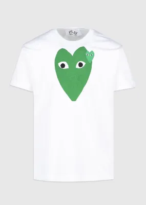 COMME DES GARÇONS PLAY: GREEN HEART TEE [WHITE]