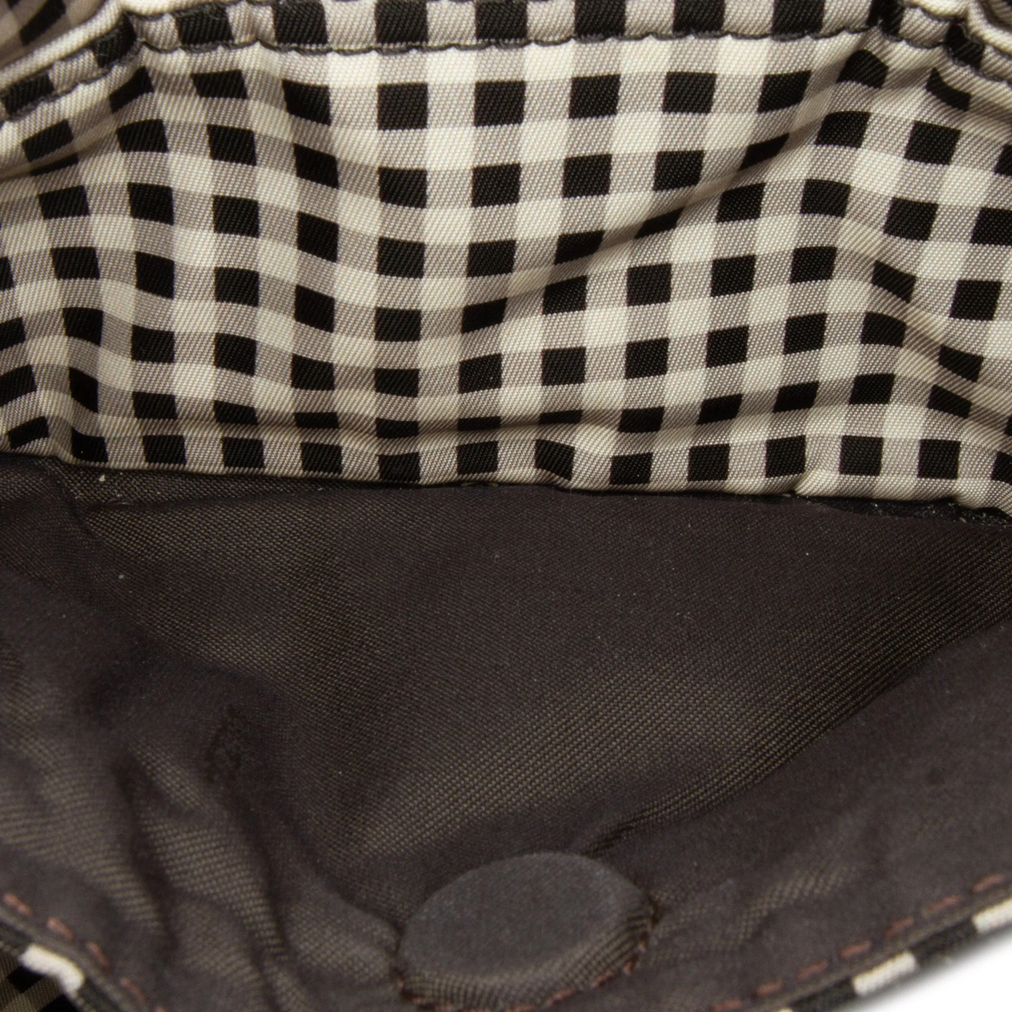 Fendi Joshua Vides Convertible Baguette White Black Checked Canvas