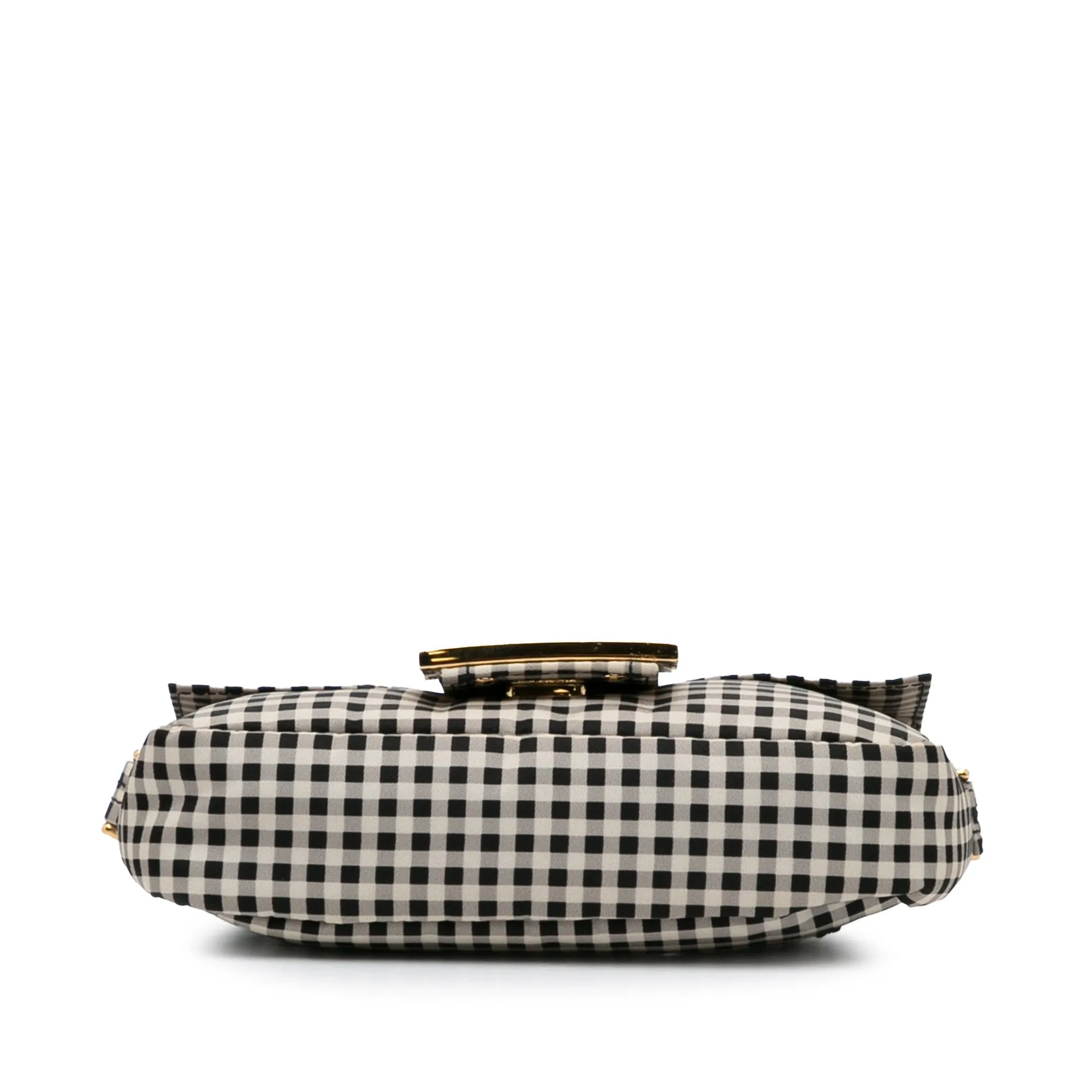 Fendi Joshua Vides Convertible Baguette White Black Checked Canvas