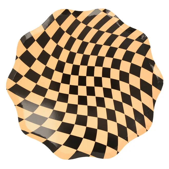 Halloween Checker Dinner Plates