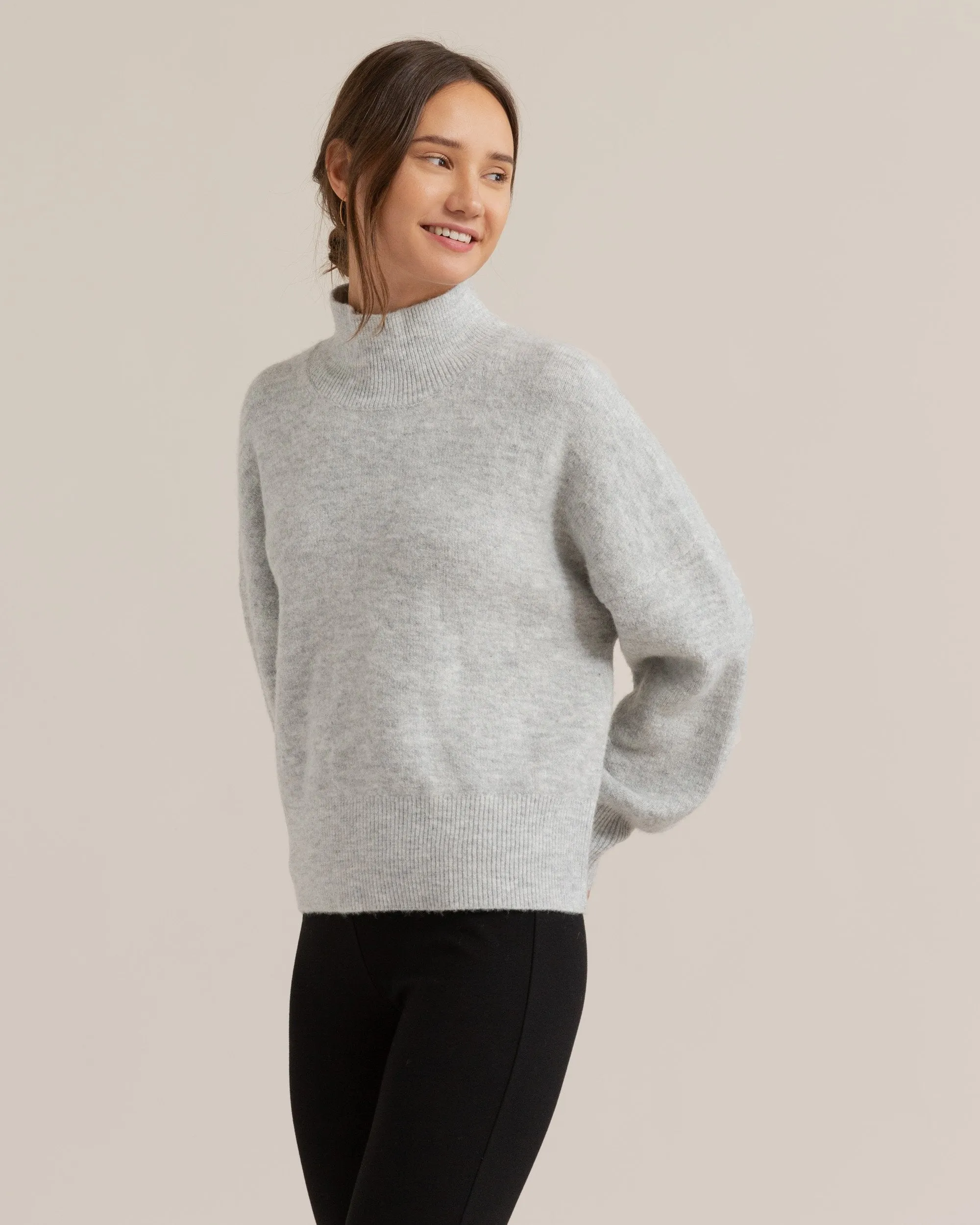 Isla Oversized Mock-Neck Sweater