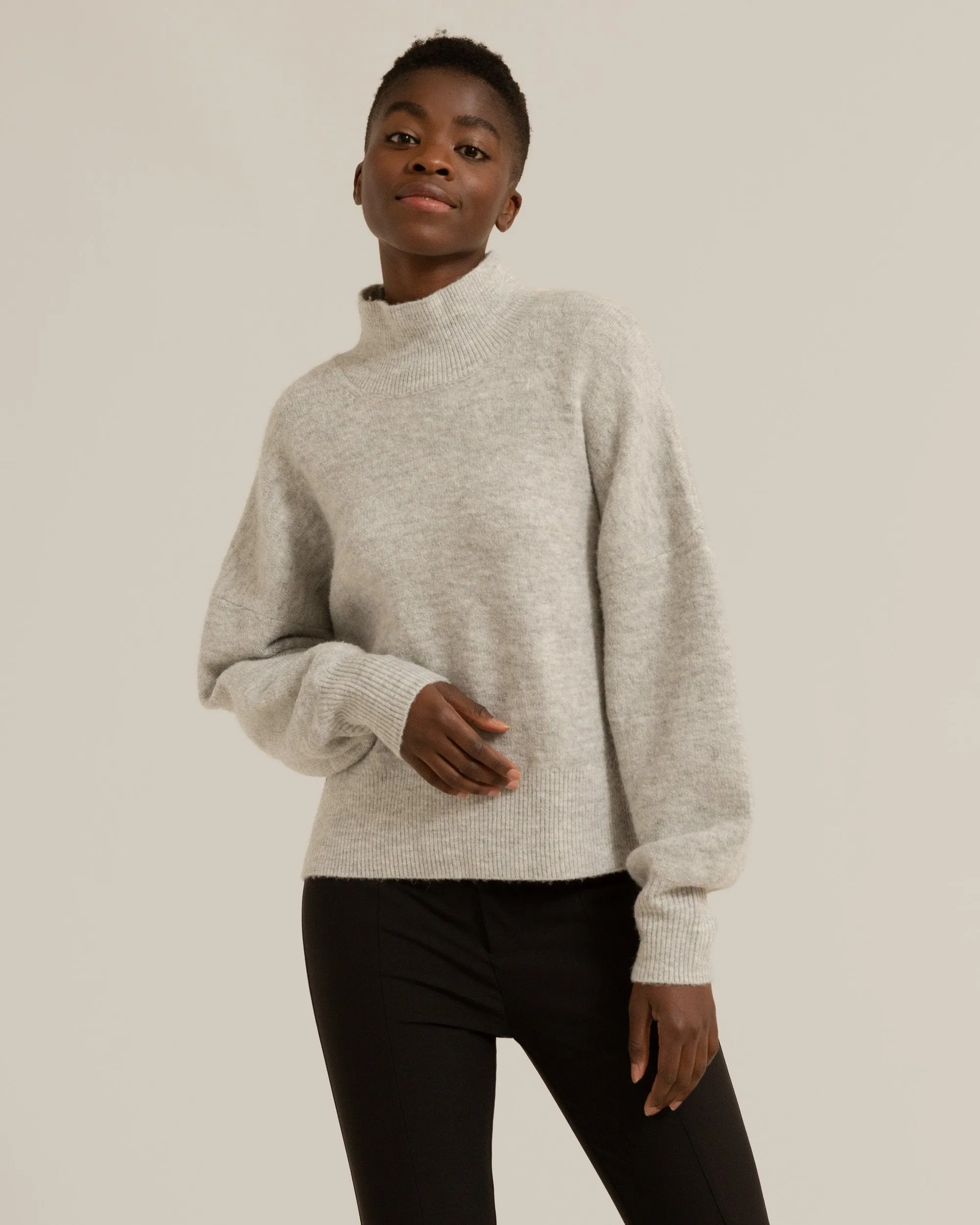 Isla Oversized Mock-Neck Sweater