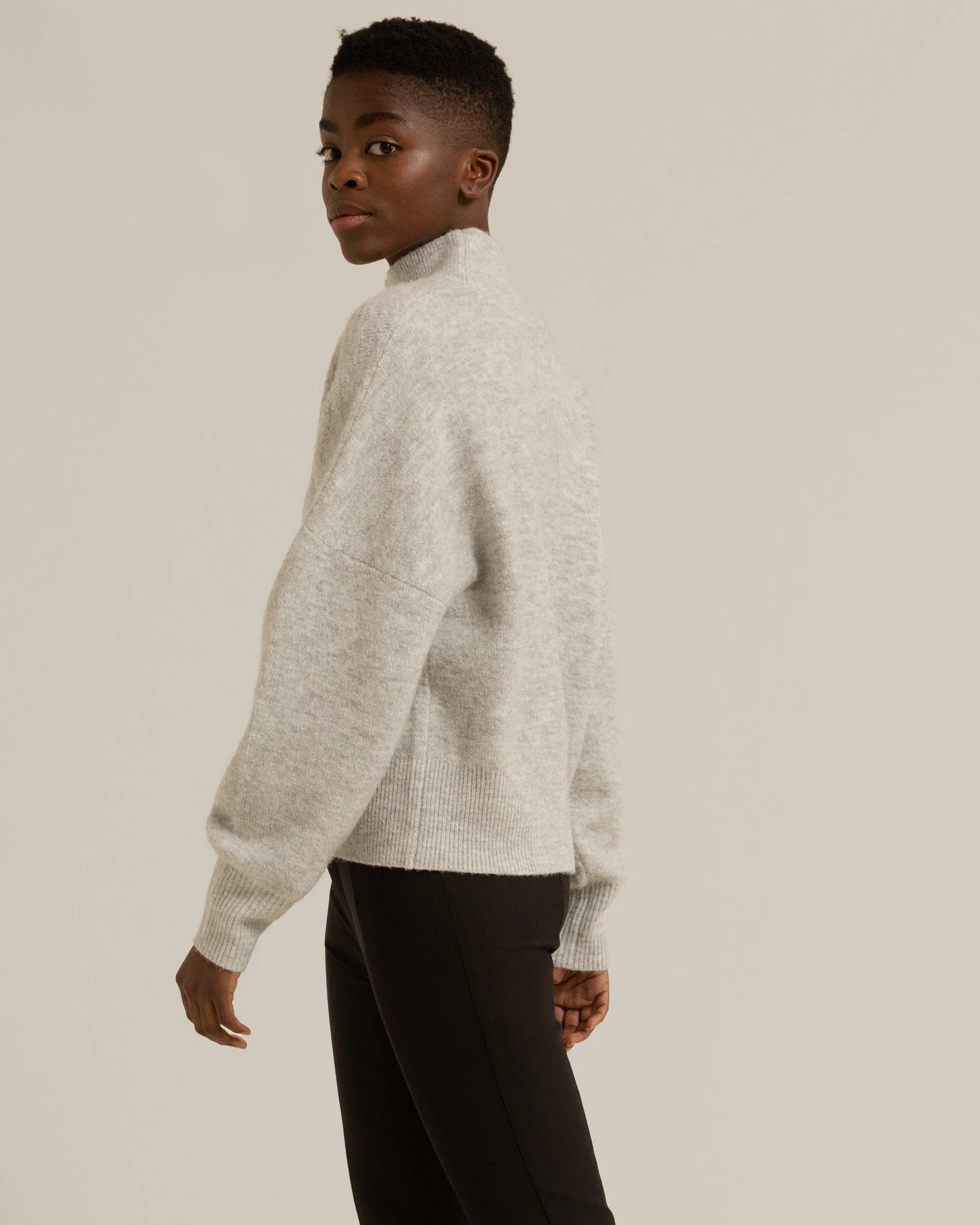 Isla Oversized Mock-Neck Sweater