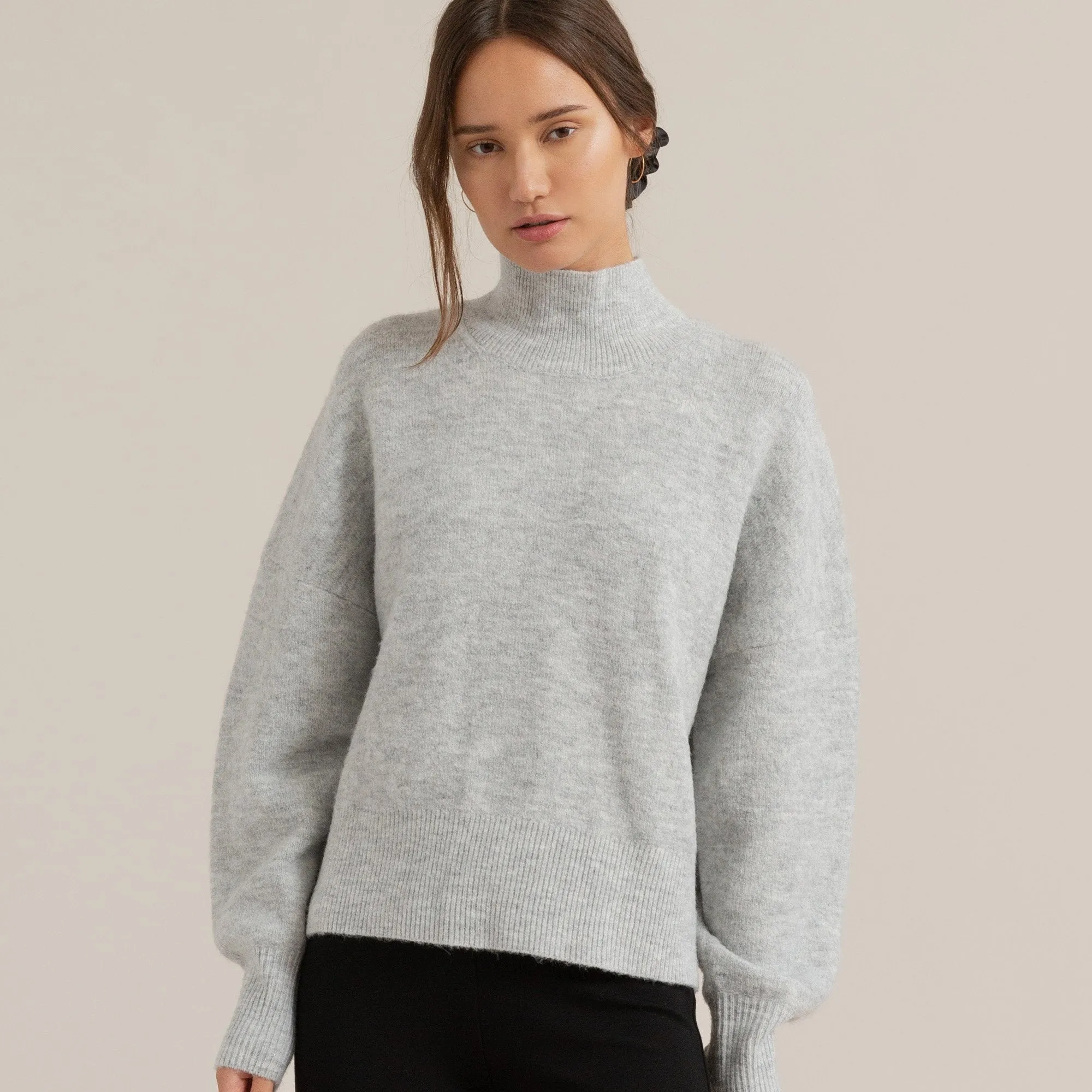 Isla Oversized Mock-Neck Sweater