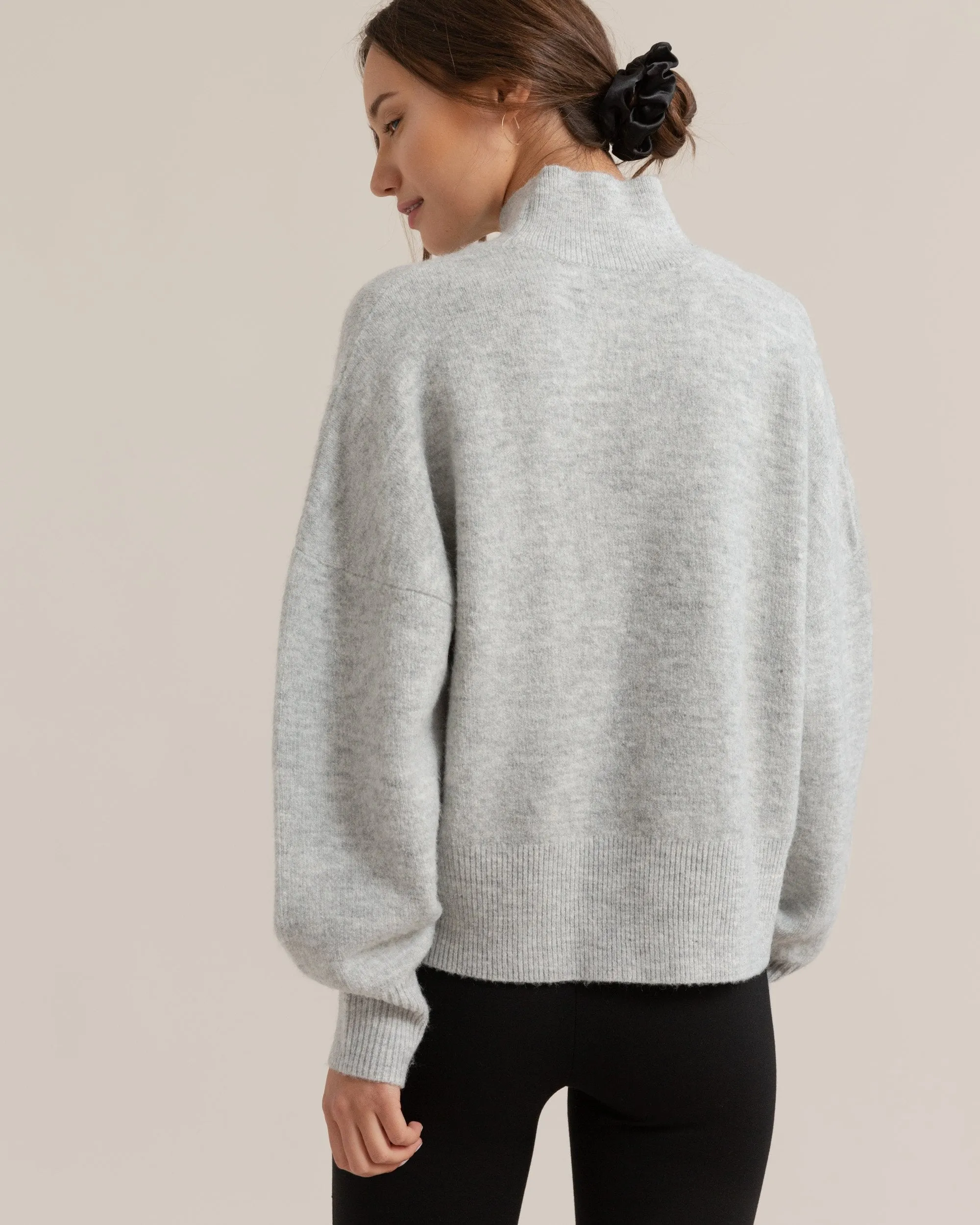 Isla Oversized Mock-Neck Sweater