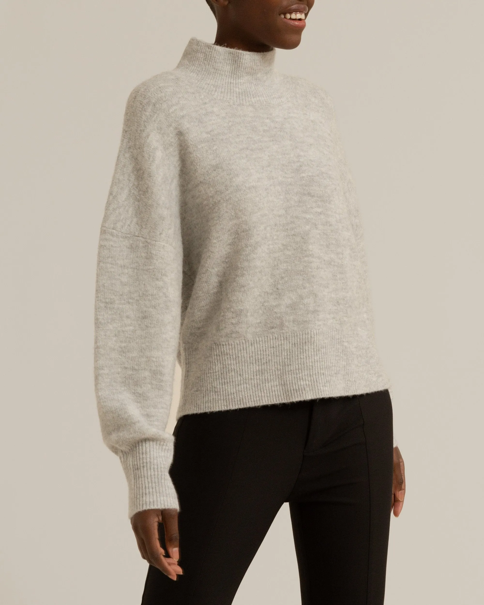 Isla Oversized Mock-Neck Sweater