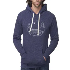 Islands at night - Unisex Triblend Fleece Hoodie (Denim Navy)