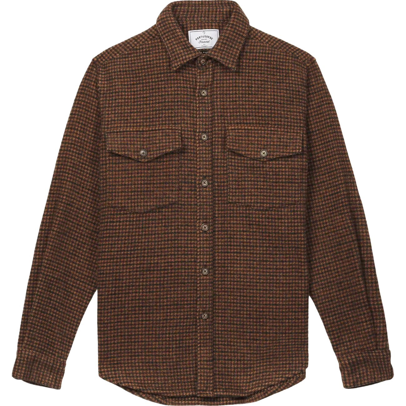 Leaf Overshirt - Brown Houndstooth