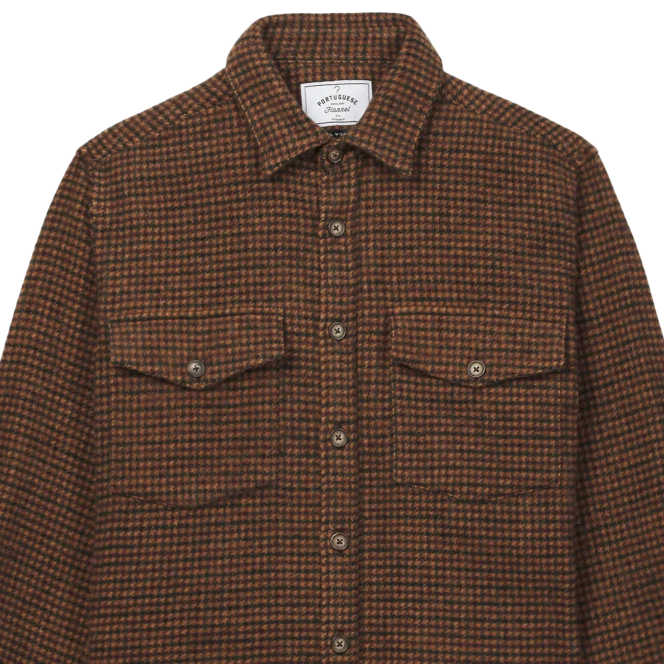 Leaf Overshirt - Brown Houndstooth