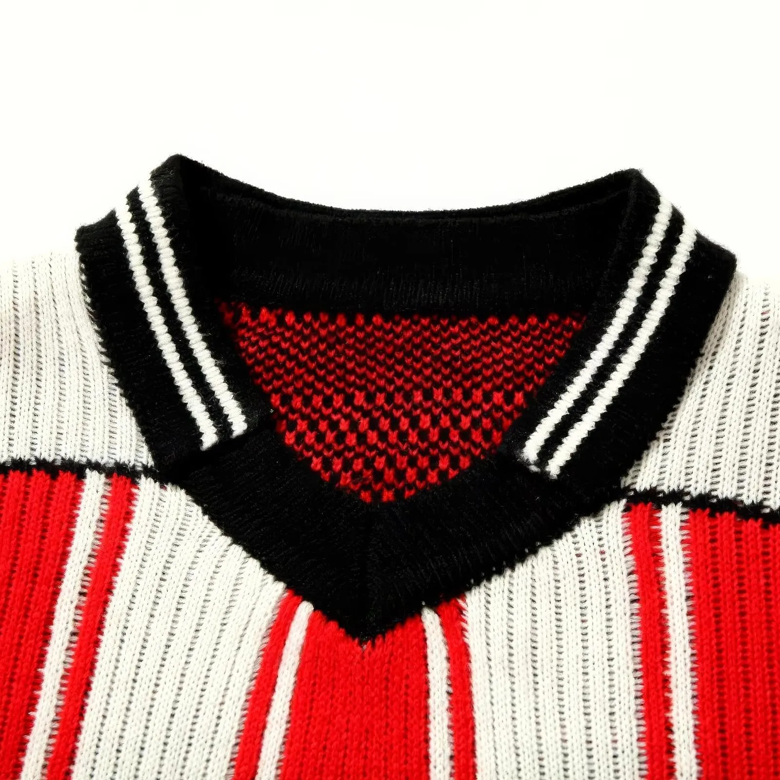 Oversized Striped Knit Baseball Jersey