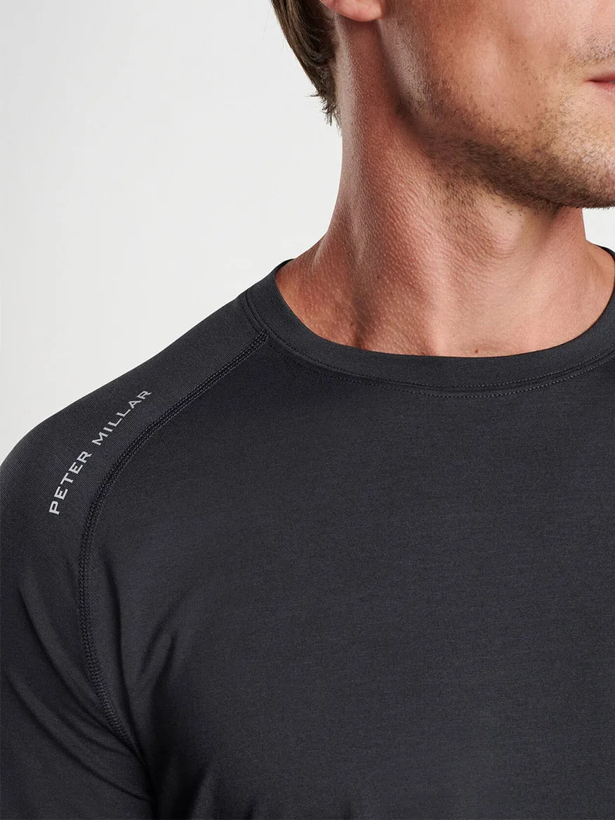 Peter Millar Aurora Performance Long-Sleeve T-Shirt in Black