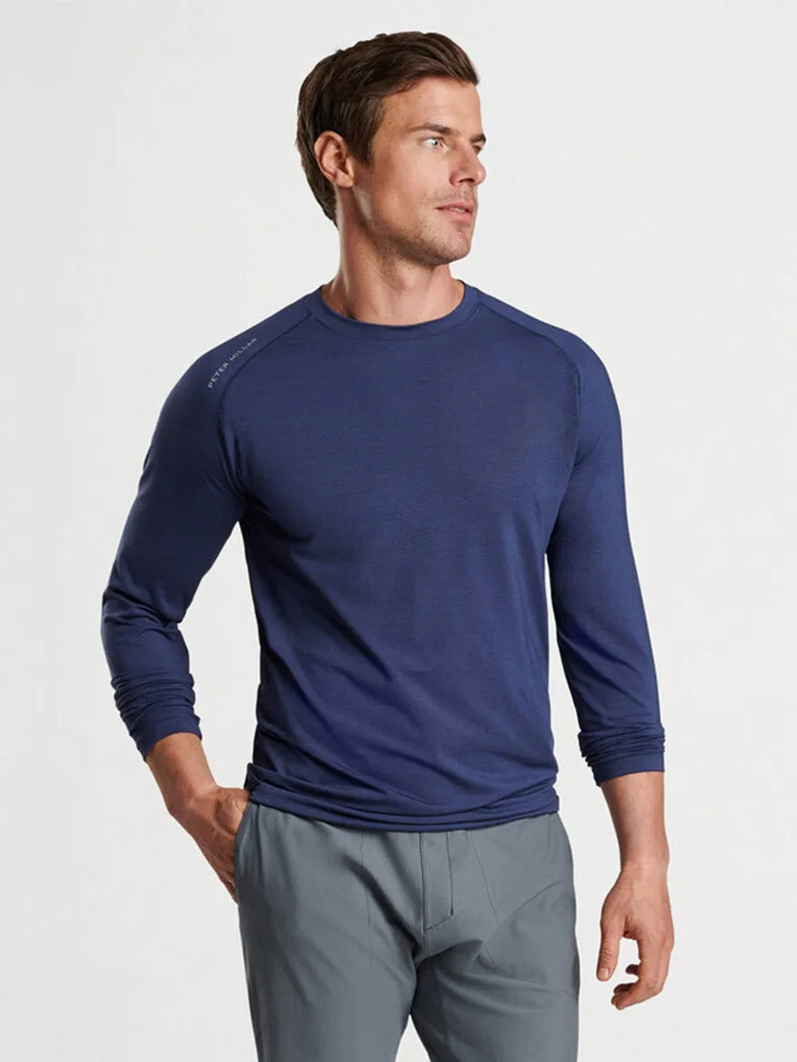 Peter Millar Aurora Performance Long-Sleeve T-Shirt in Navy