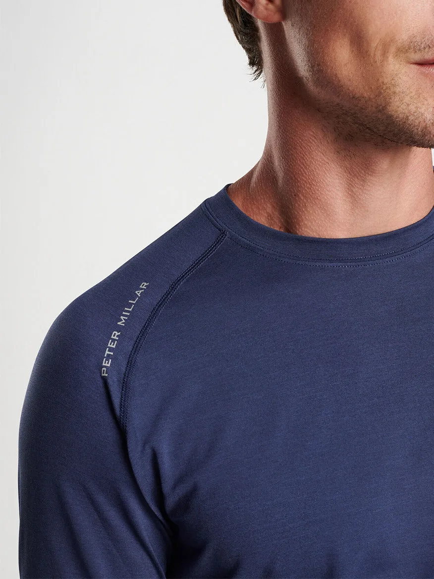 Peter Millar Aurora Performance Long-Sleeve T-Shirt in Navy