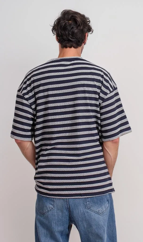 R208464 -Striped Jacquard T-Shirt - Black & White
