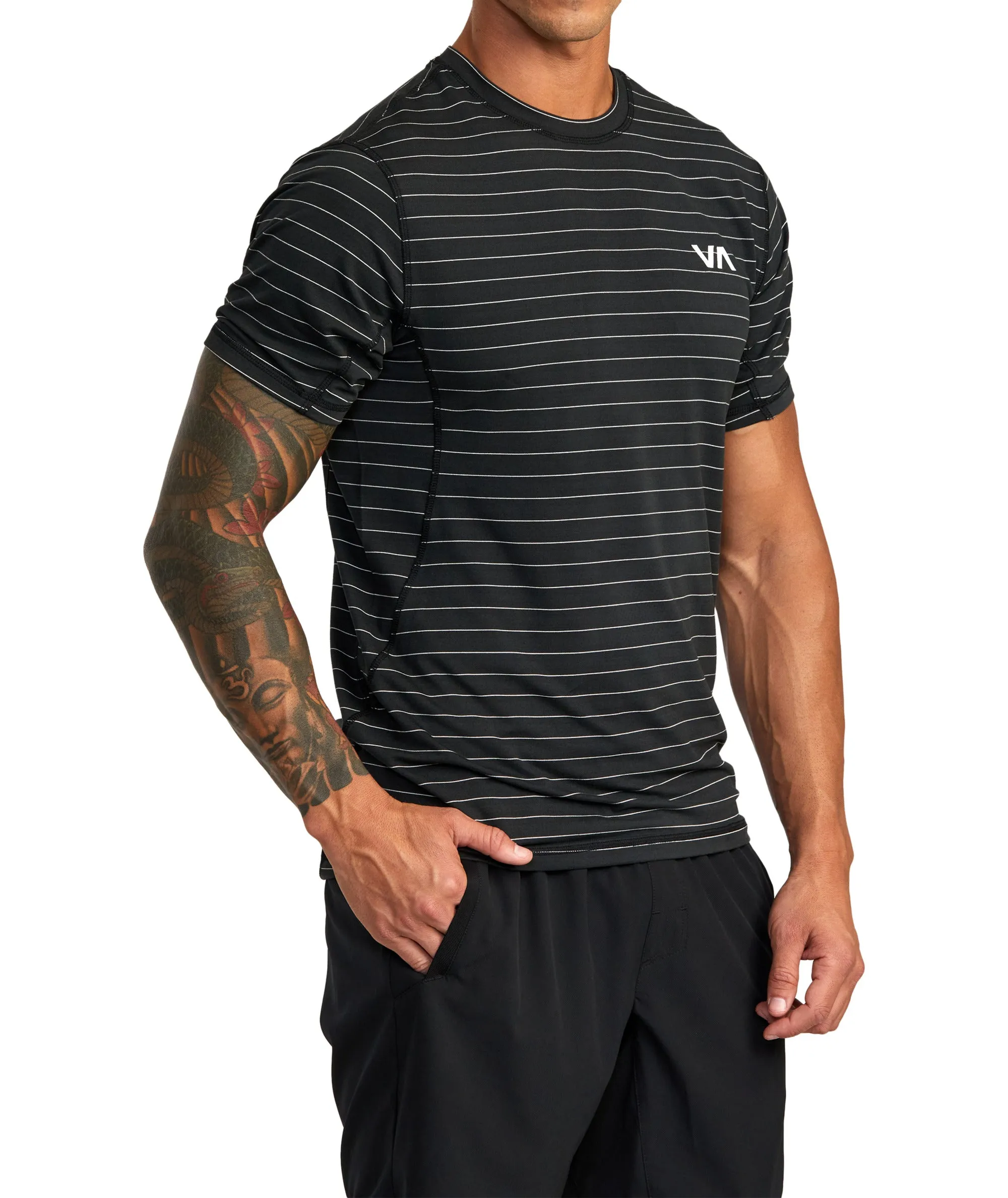 RVCA Sport Vent Stripe Technical Short Sleeve Top