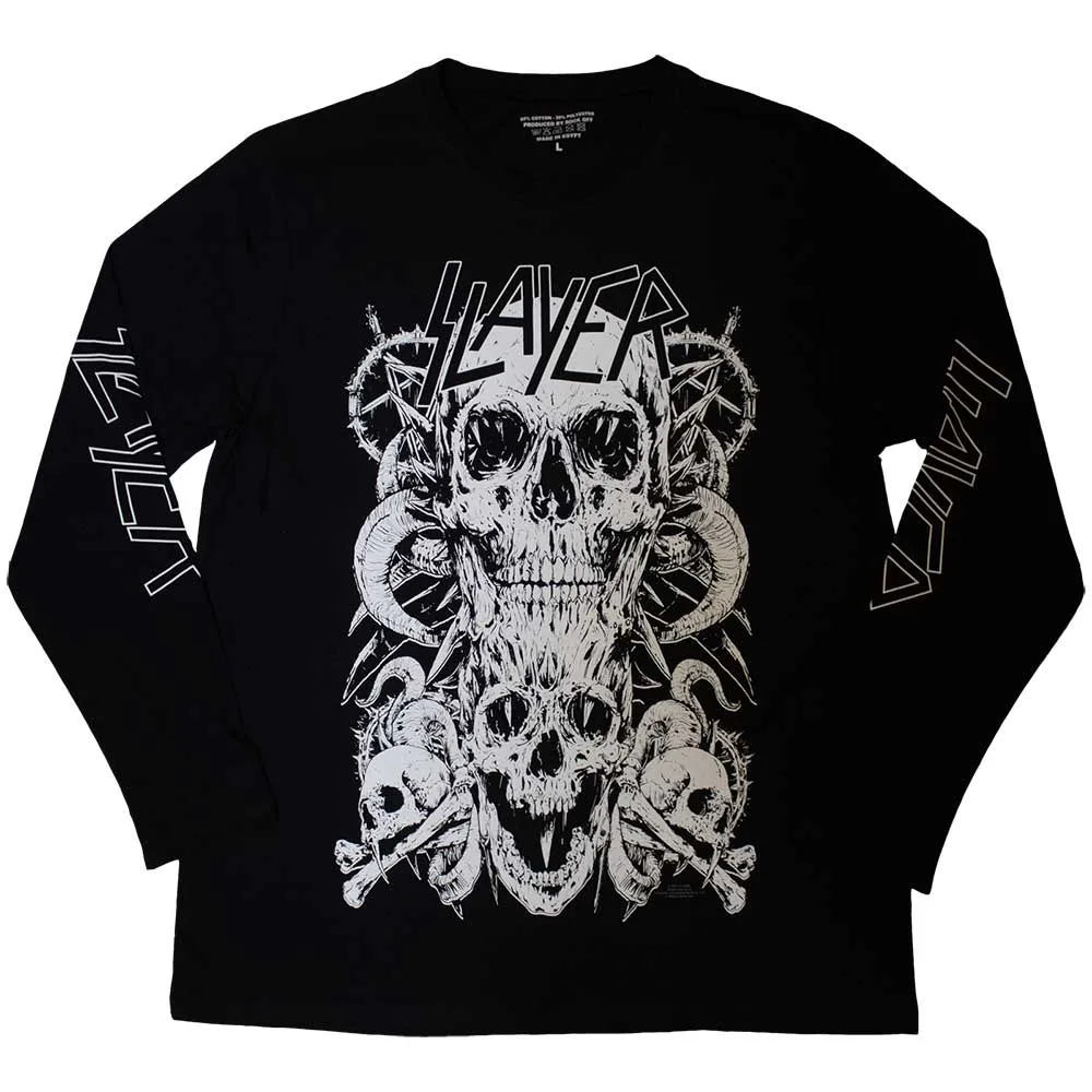 Slayer "White Skulls" Long Sleeve T shirt